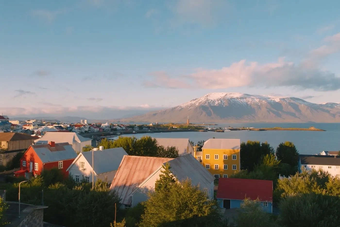 Reykjavik at golden hour